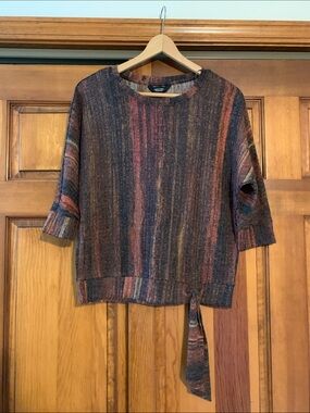 Simply Vera Striped Tie-Hem Knit Top - Multicolor